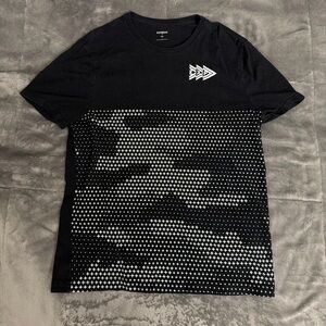 Express Black Tee with White Dot Pattern